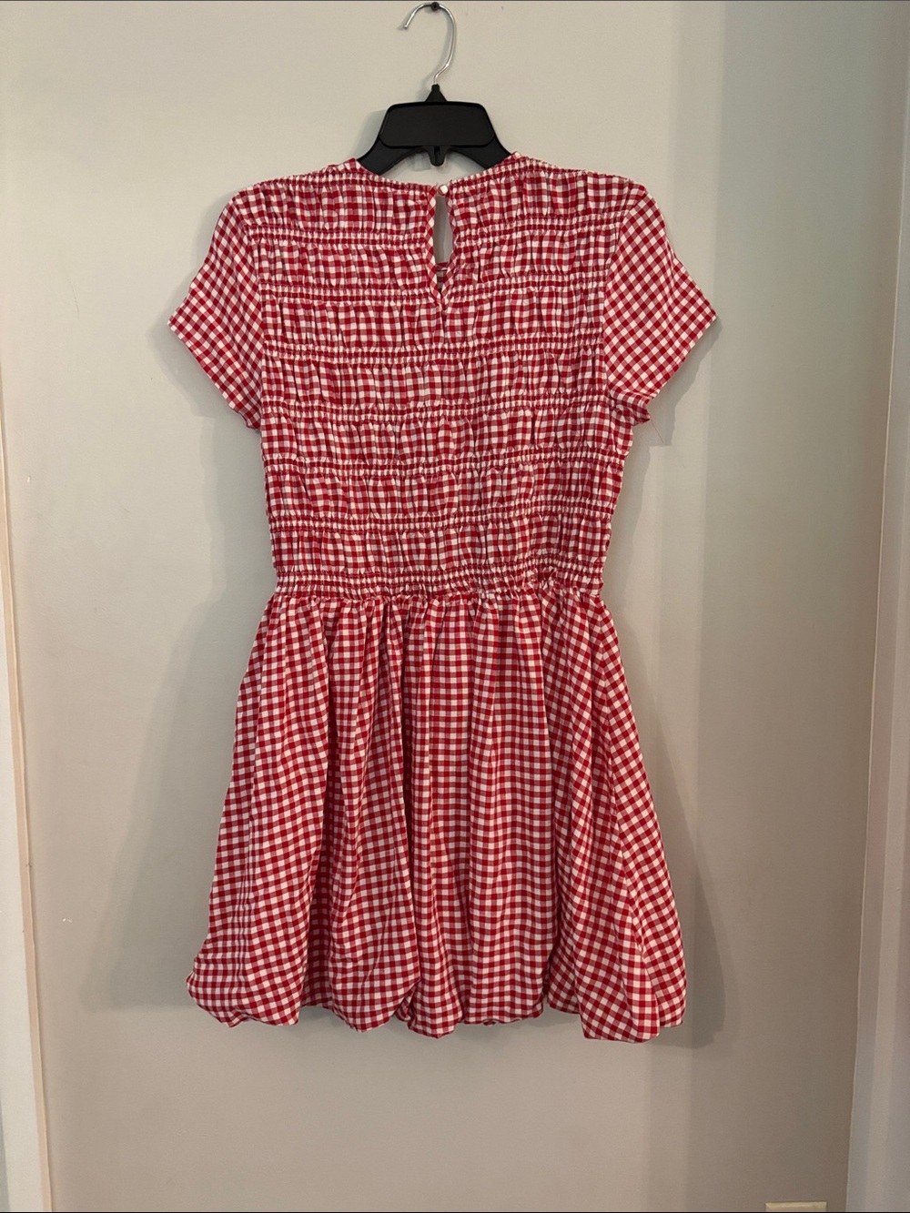 TCEC Red and White Gingham Smocked Waist Dress - Picture 3 of 3
